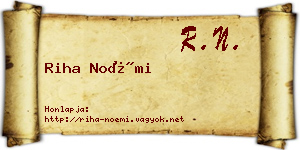 Riha Noémi névjegykártya